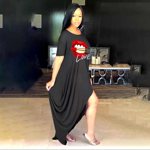 💄KISS MY LIPSTICK💄 Dress BLACK - Picture 2 of 5